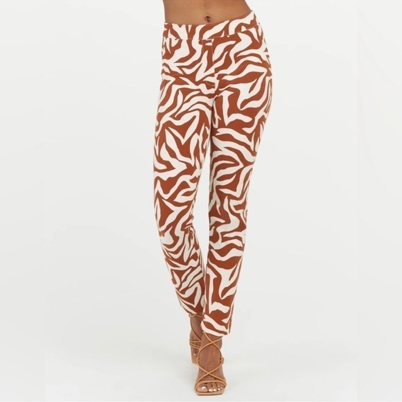 NWT SPANX Polished Clay Zebra Print High Rise Skinny Legging Pull On / LargeTall - Picture 3 of 12